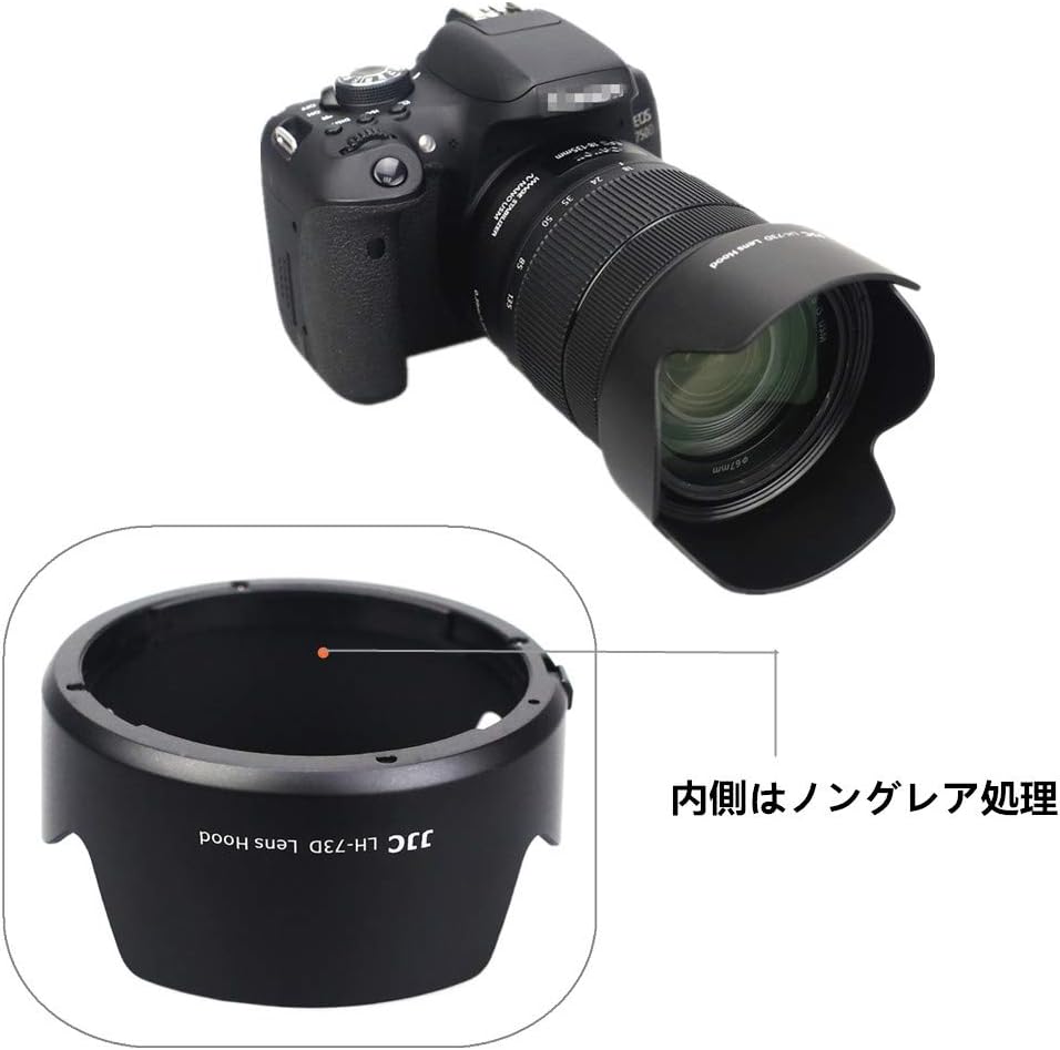 JJC EW-73D Reversible Lens Hood for Canon RF 24-105mm F4-7.1 IS STM & EF-S 18-135mm F3.5-5.6 IS USM Lens Compatible with Canon EOS R5 R6 RP R 90D 80D 77D