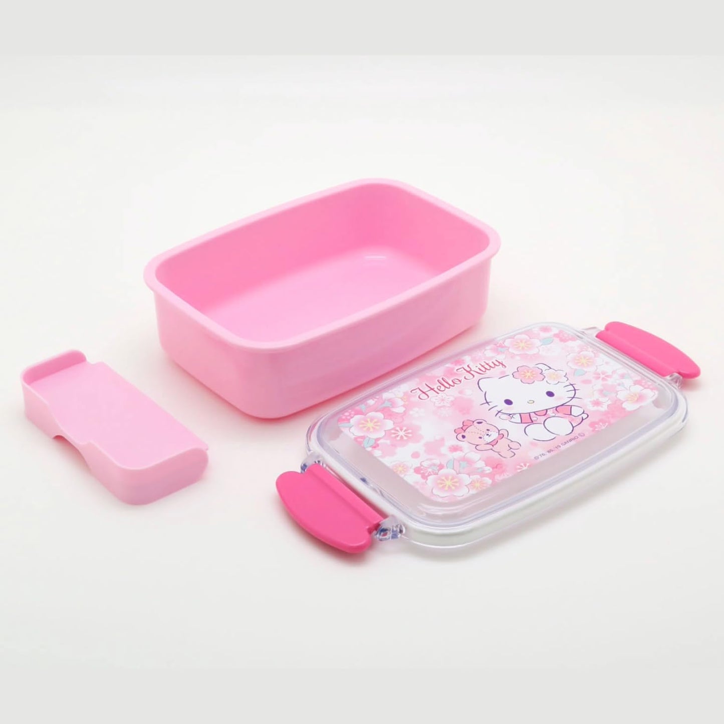 OSK (O-SUKE) Hello Kitty Sakura Lunch Box with Divider, 500ml, Made in Japan, Dishwasher and Microwave Safe, with Packing, Stylish, Cute, for Children, Elementary School Students, PL-1R