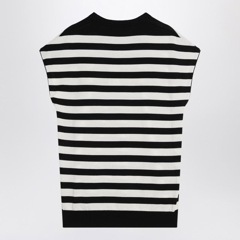 Dolce ドルチェとガッバーナノースリーブの着物スタイルのストライプセーター - Image 3