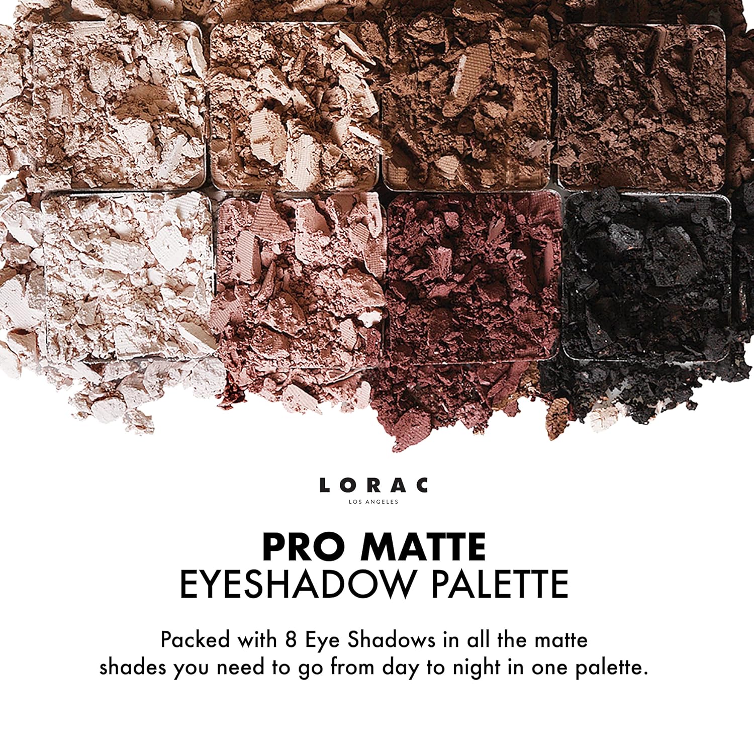 LORAC PRO - Paleta de sombras de ojos mate y brillante, metálico de alta pigmentación, espejo compacto