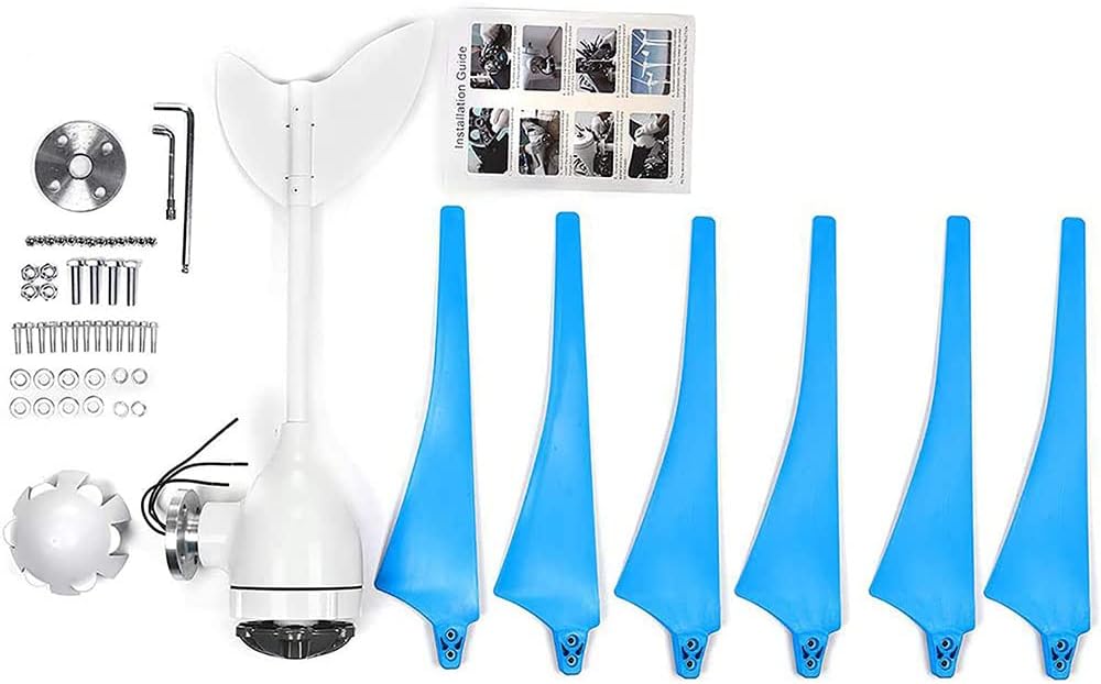 風力タービン、風力タービンジェネレーター 12V 水平風力発電機 風車 エネルギー タービン ホームキャンプ用、A (C)