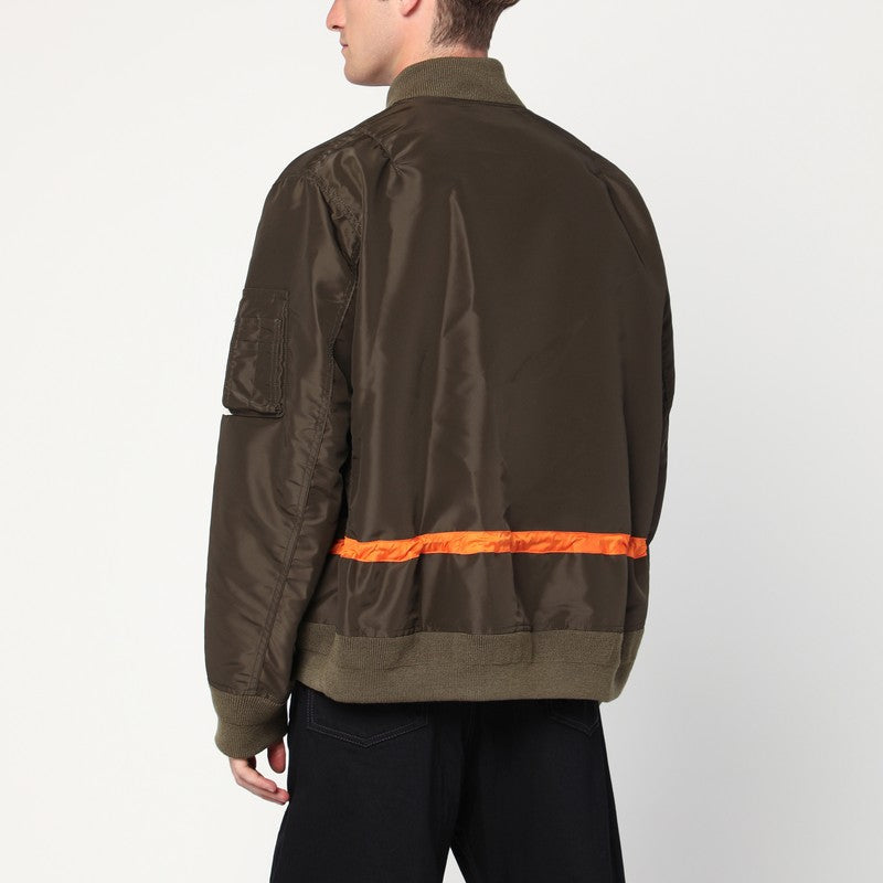 Sacai Sacai Khaki Green Nylon Twill Jacket - Image 3
