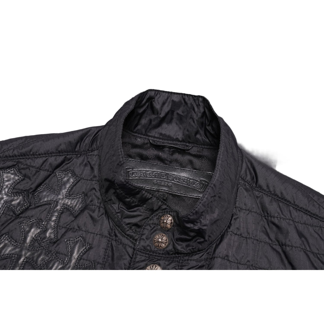 CHROME HEARTS 'FLOODED CROSS PATCH' BUTTON UP NYLON VEST
