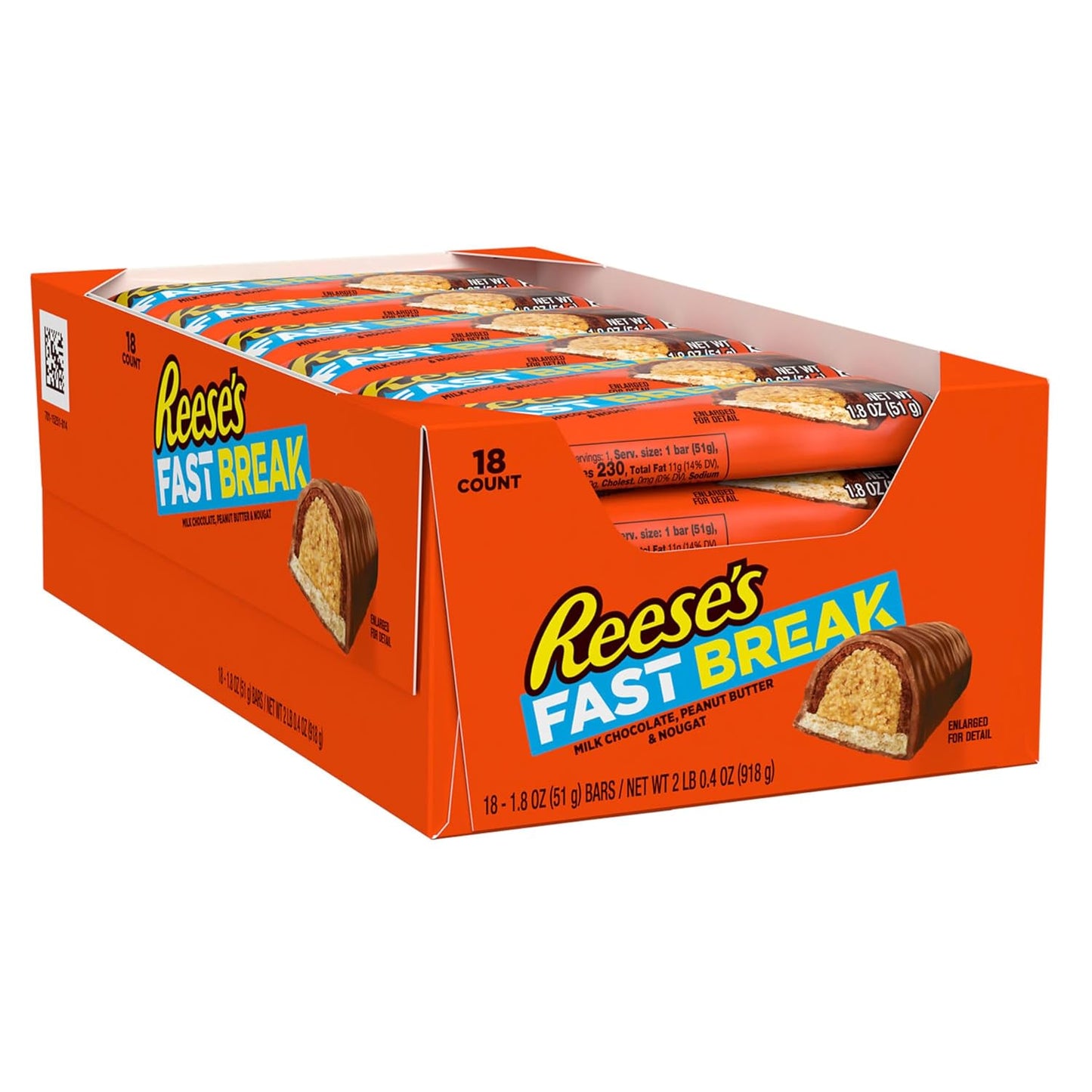REESE'S FAST BREAK Peanut Butter Nougat Candy Bars, 1.8 oz (Pack of 36)