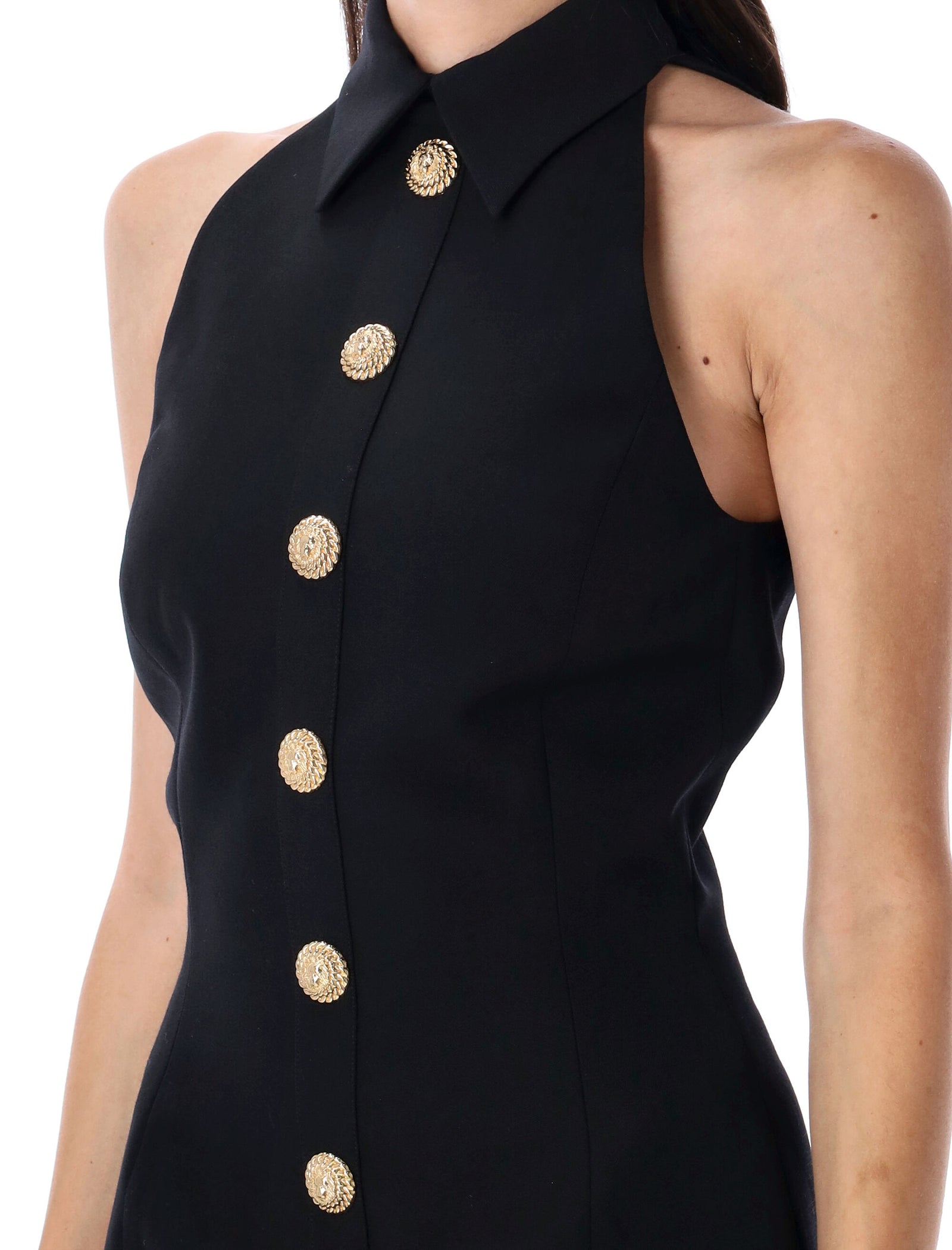 Balmain バルメインは黒いドレスを着ています - Image 3