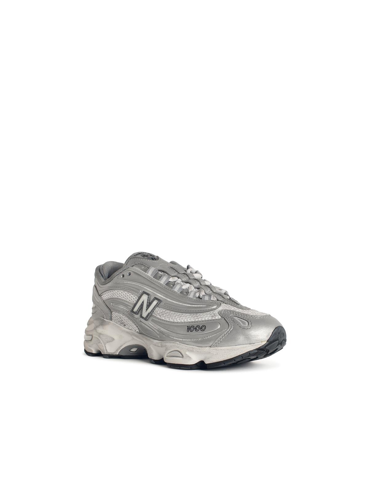 Designer Brand ニューバランス '1000'シルバーファブリックブレンドスニーカー - Image 3