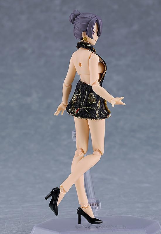 figma Women's Body with Mini Skirt China Dress Corde (Black) Non-Scale Plastic Pre-Painted Action Figure