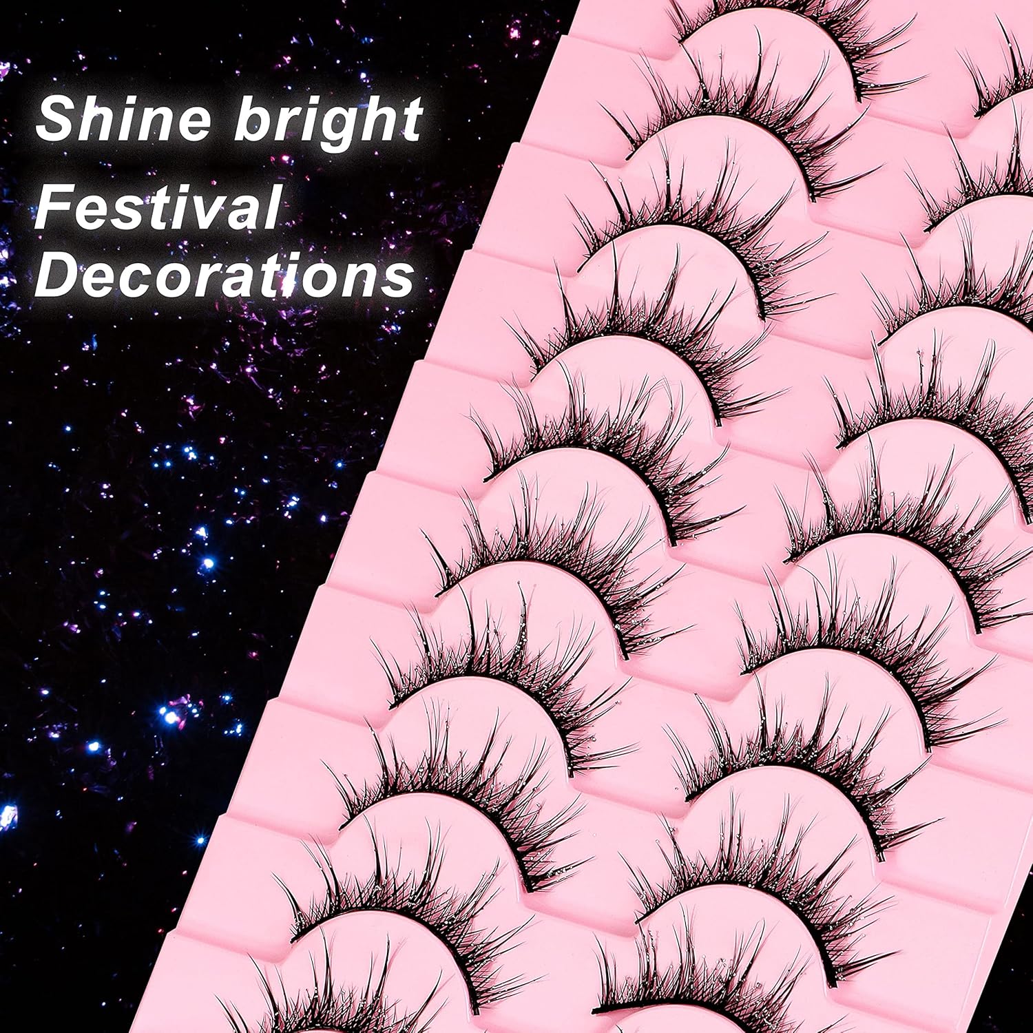 Cartoon Eyelashes Fluffy False Eyelashes Dramatic Cat Eye Makeup Fairy Cluster Wet Look