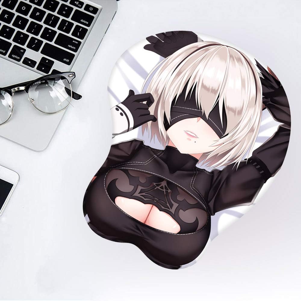 Anime Mouse Pad 3D Mouse Pad Three-dimensional Breasts Buttocks Mouse Pad Chest Cartoon Mouse Pad (B)