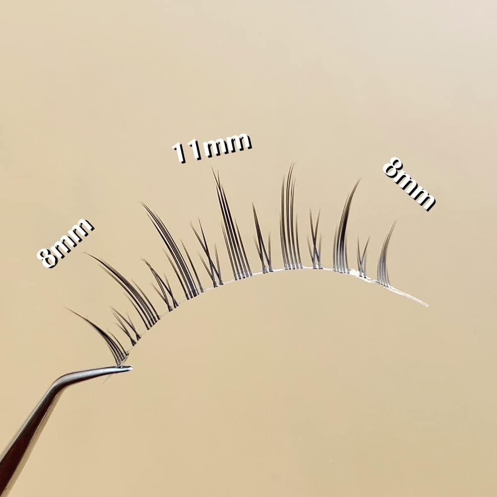 False Eyelashes, 4D False Eyelashes, Natural False Eyelashes, Ultra Lightweight, Soft, Handmade False Eyelashes Clustered Transparent Axis 5 Pairs H22T