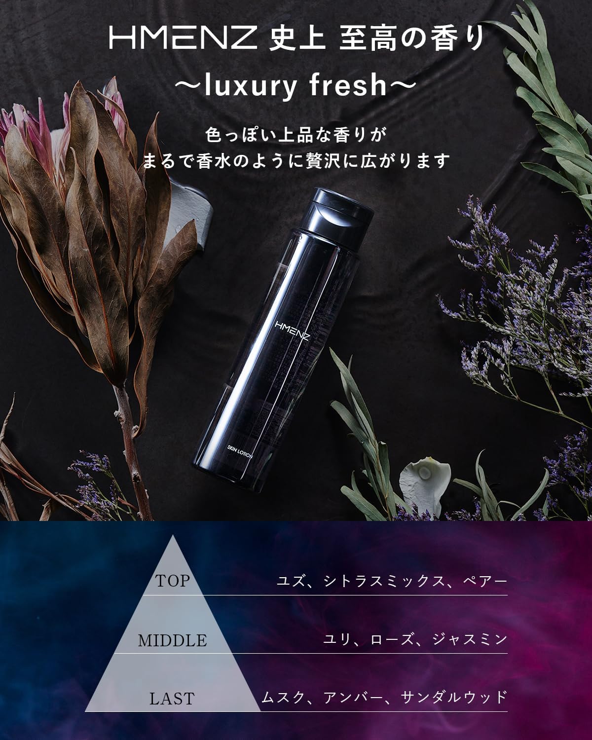 HMENZ Men's All in One Lotion, Skin Care, After Shave, Highly Moisturizing, Oily Skin, Dry Skin, Luxury Fresh Scent, 6.8 fl oz (200 ml) (LF)