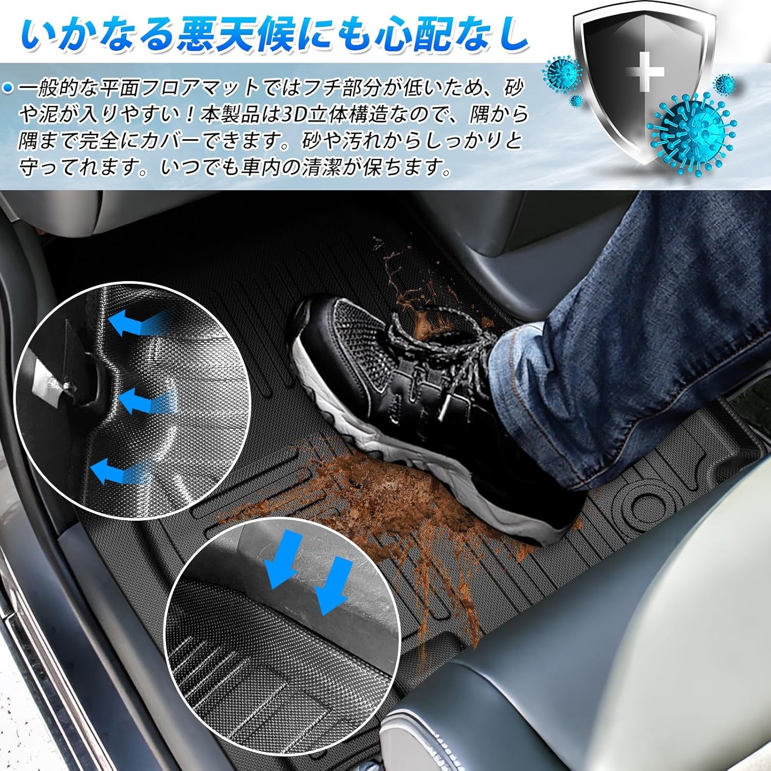 Honda New N-BOX JF5 JF6 3D Floor Mat, Waterproof, 3D Structure, NBOX Custom Designed for October 2023 and Up to October 2023, Car Mat, TPE Material, Stain and Abrasion Resistant, Accessories,
