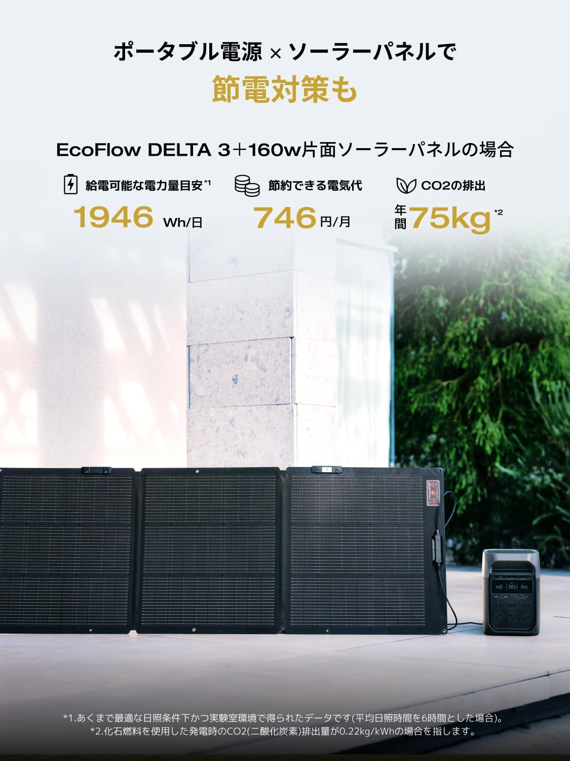 EcoFlow DELTA 3 Portable Power Supply, 1024Wh 160W Single Sided Solar Panel, Gen2, 1 Piece, 2-Piece Set, Lithium Iron Phosphate, 100% Charging, 100% Charging in 56 Minutes, High Output AC (Rating