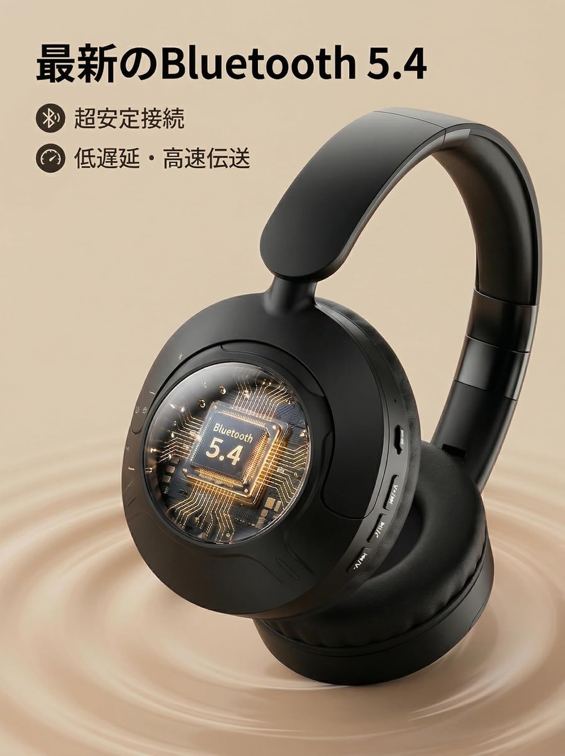 Bluetooth Headphones, 2026 New Bluetooth 5.4, Wireless Headphones, Active Noise Canceling (ANC), Up to 50 Hours Playback, Supports TF Card, Wired & Wireless, 1.6 inch (40 mm) Driver, Hi-Fi Sound