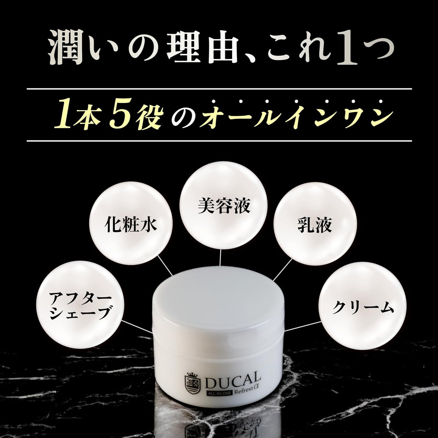 Rrfrestα DUCAL Men's Aging Care All-in-One Cream, 2.8 oz (80 g), Exosome, Human Stem Cell, Aftershaving, Made in Japan