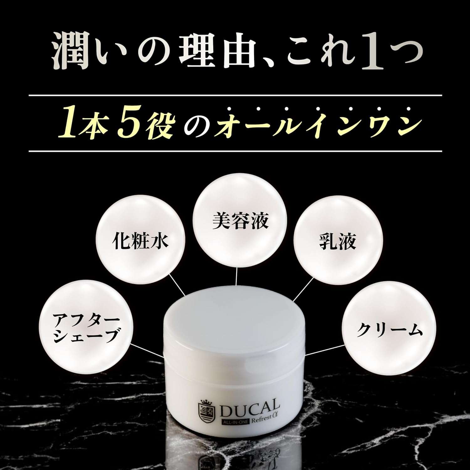 Rrfrestα DUCAL Men's Aging Care All-in-One Cream, 2.8 oz (80 g), Exosome, Human Stem Cell, Aftershaving, Made in Japan
