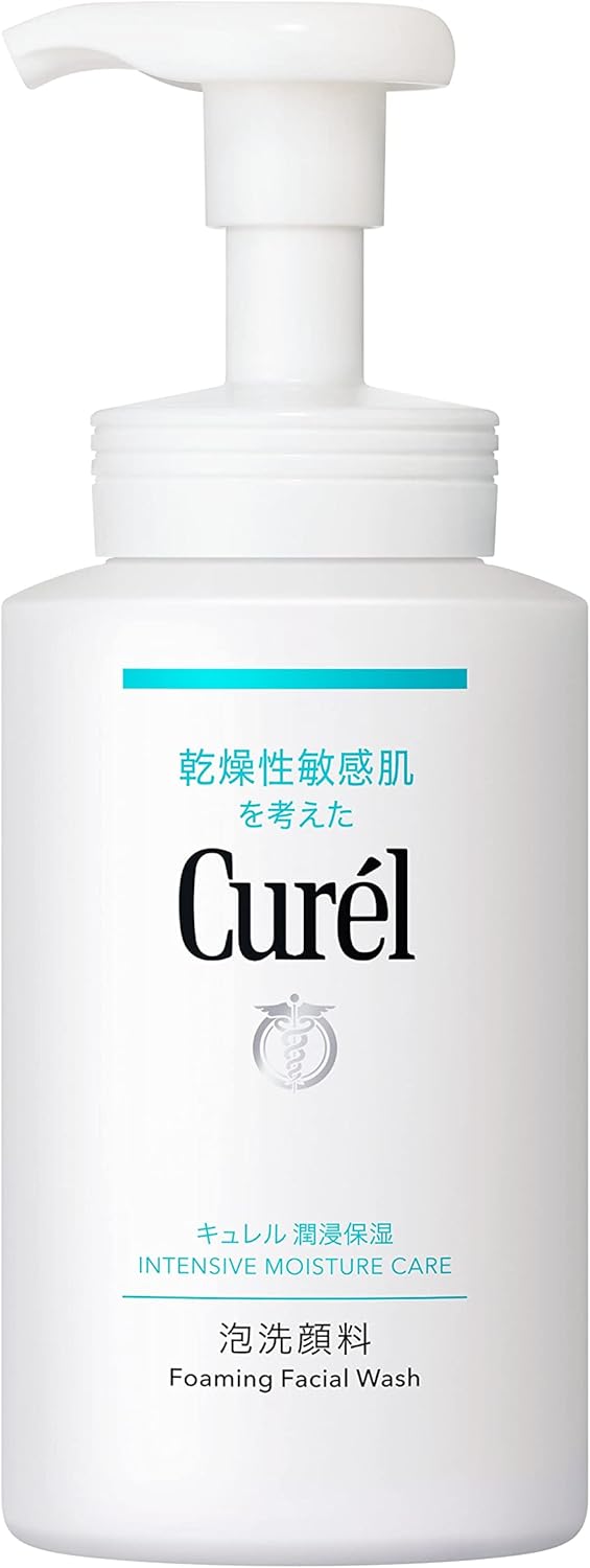 Curel Moisture-Penetrating Moisturizing Foam Facial Cleanser, Large Size Bottle, 10.1 fl oz (300 ml)