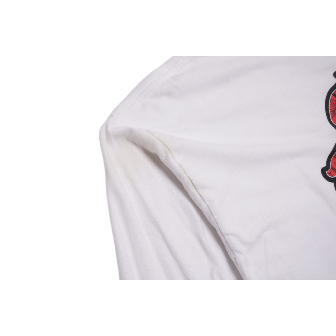 CHROME HEARTS 'RED FLORAL DAGGER' WHITE LONGSLEEVE