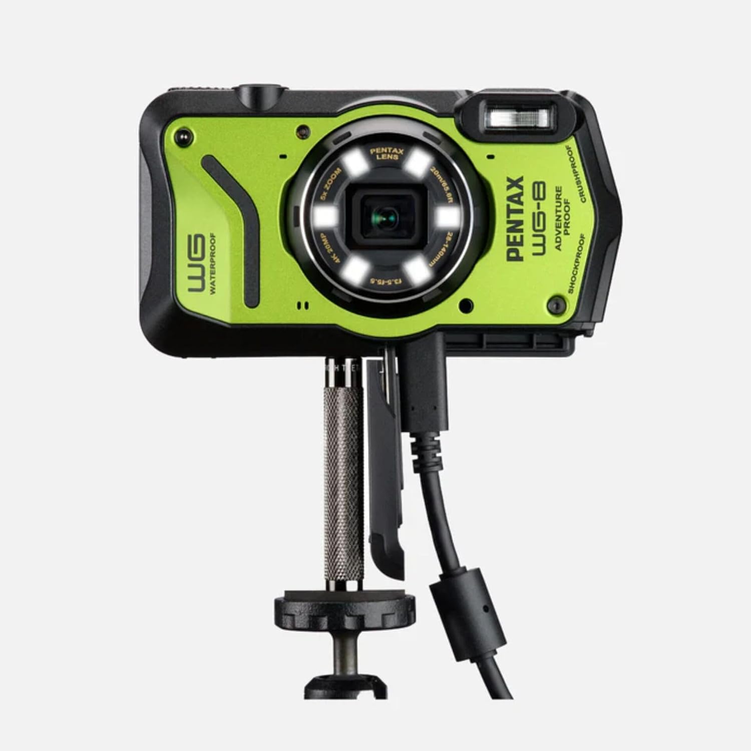 PENTAX WG-8 Green All-Weather Adventure Camera with Waterproof, Dustproof, Shockproof, Multi-Application Ring Light, Macro Shooting and Webcam Function