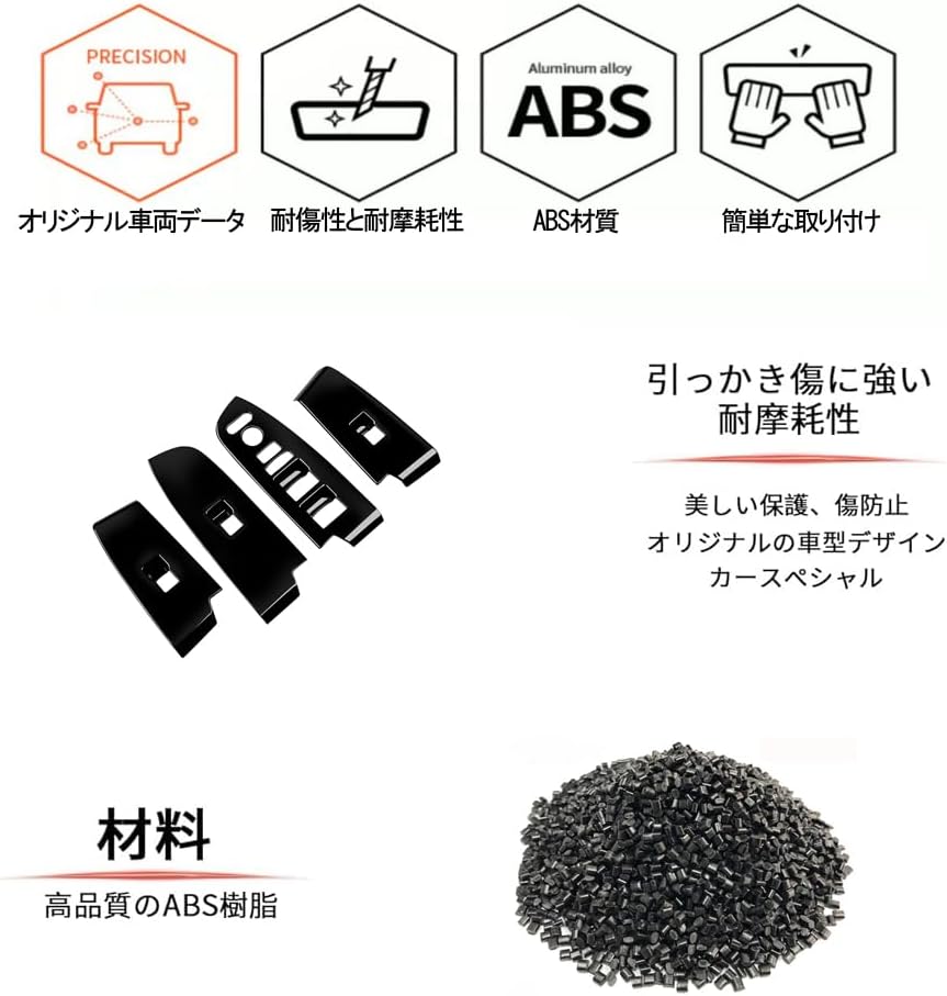 [GIKAKU] Honda Vezel New VEZEL RV3 / RV4 / RV5 / RV6 Accessory Parts Window Switch Panel Door Switch Panel Interior Panel Interior Parts (Piano Black)