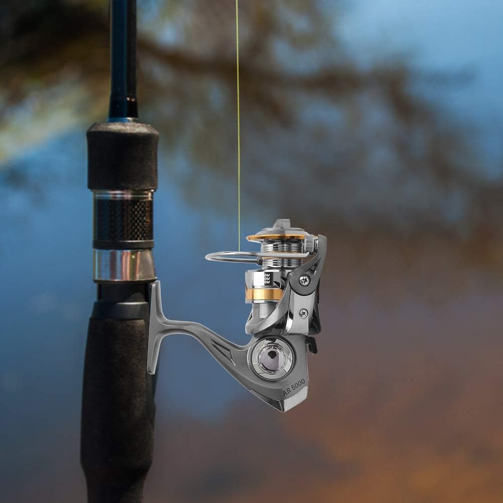 Spinning Reel Fishing Reel 2BB AR5000 Metal Fishing Gear Left/Right Interchangeable Adjustable for River, Lake, Sea, Reservoir
