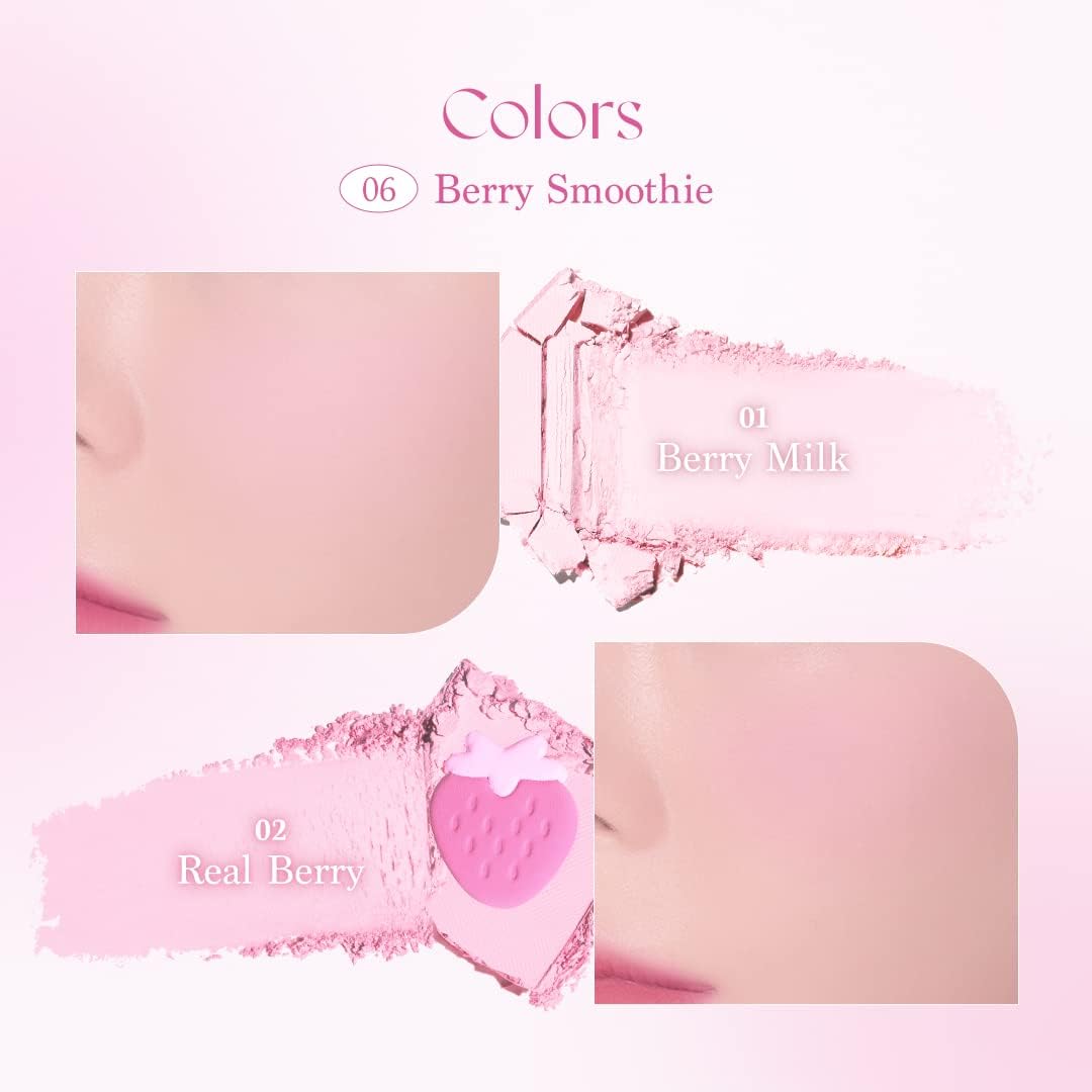 "Official" dasique Daisy Blending Mood Cheek Blending Mood Cheek Blending Mood Cheek / Blusher Palette / 4 Color Brasher / Yeve/Brevet / Warm Tone & Cool Tone/ Cheek Palette (06 Berry Smoothie 06 Berry Smoothie)
