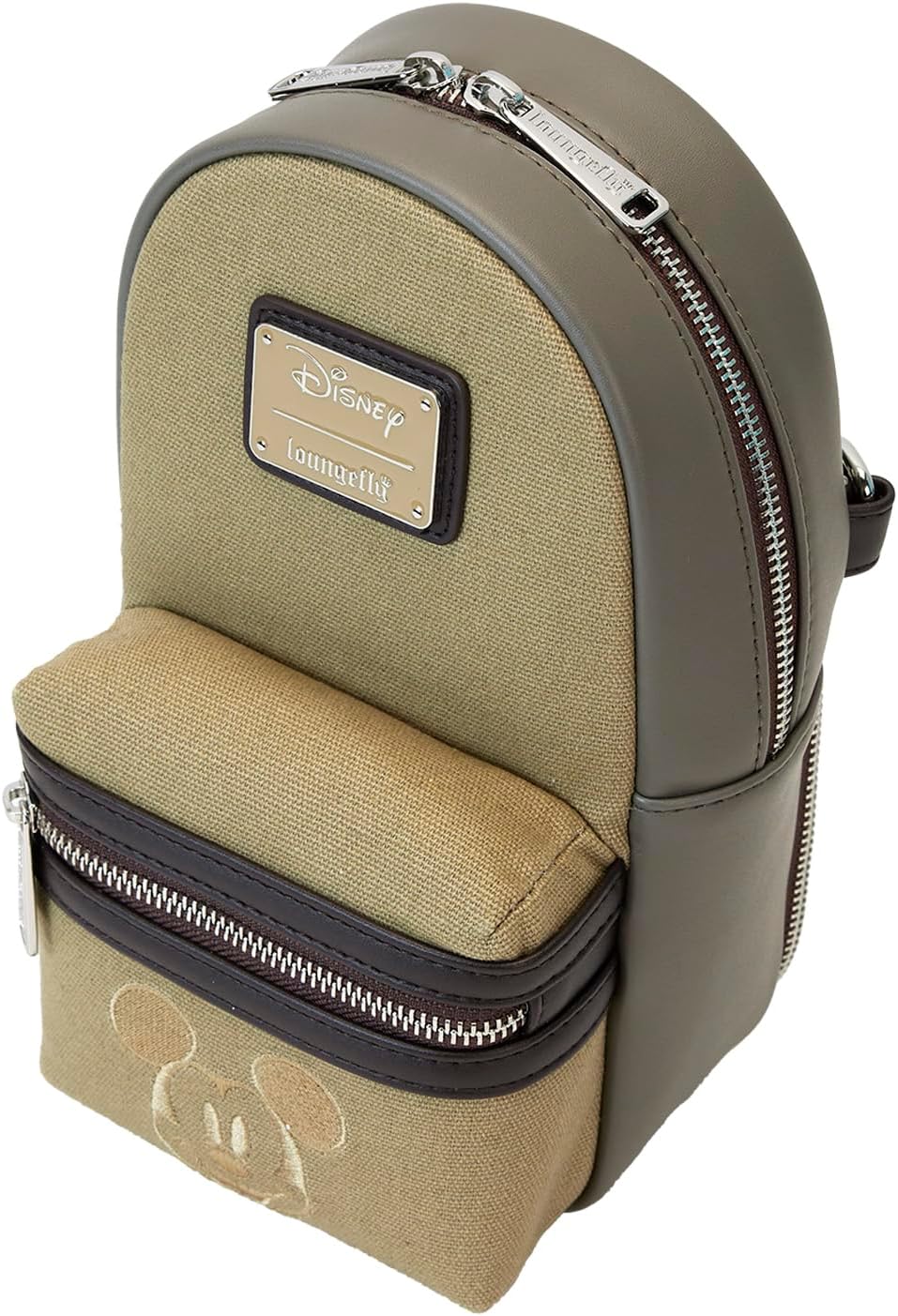 Loungefly Disney Mickey y sus amigos - Bolso bandolera de cuero sintético y lona con botella de agua