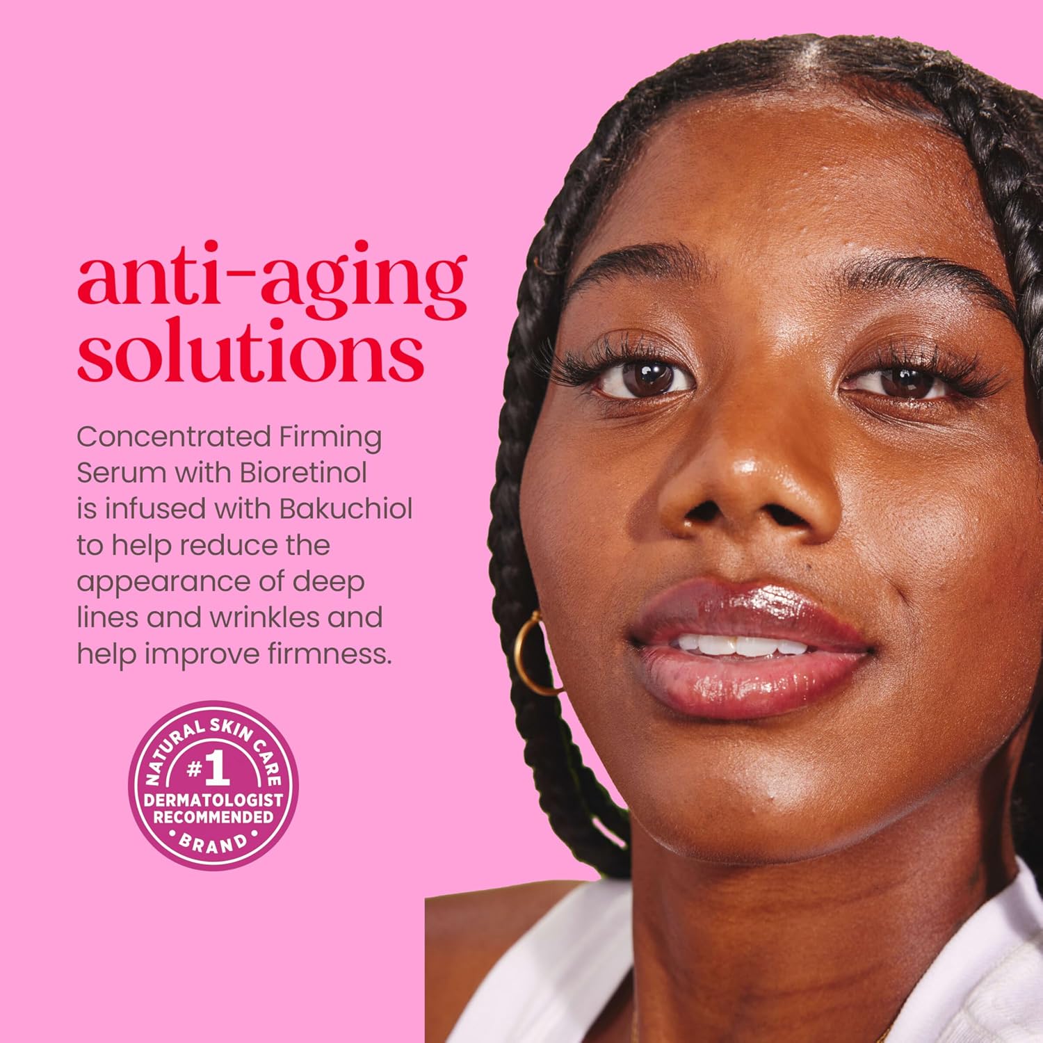 Burt's Bees - Suero facial alternativo al retinol, cuidado facial con ácido hialurónico, cuidado intensivo de la piel reafirmante, 1 onza
