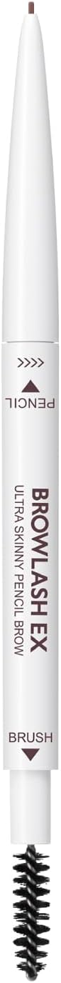 BROWLASH EX Ultra Skinny Pencil Brow N 01 Natural Brown 0.02g Eyebrow Pencil with Brush Fine Point Hairy Draw Waterproof
