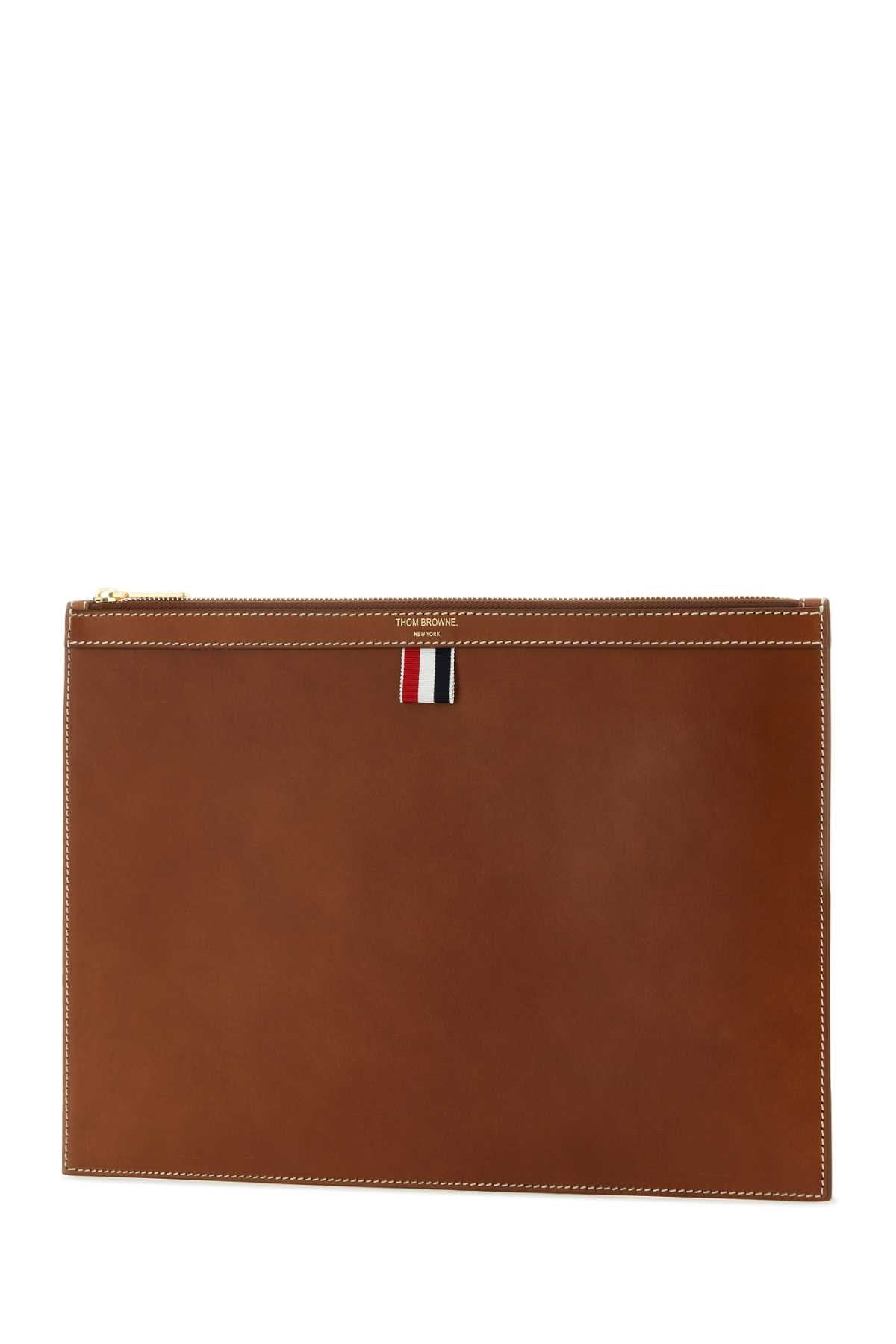 Thom Thom Browne Brown Leather Document Case - Image 3