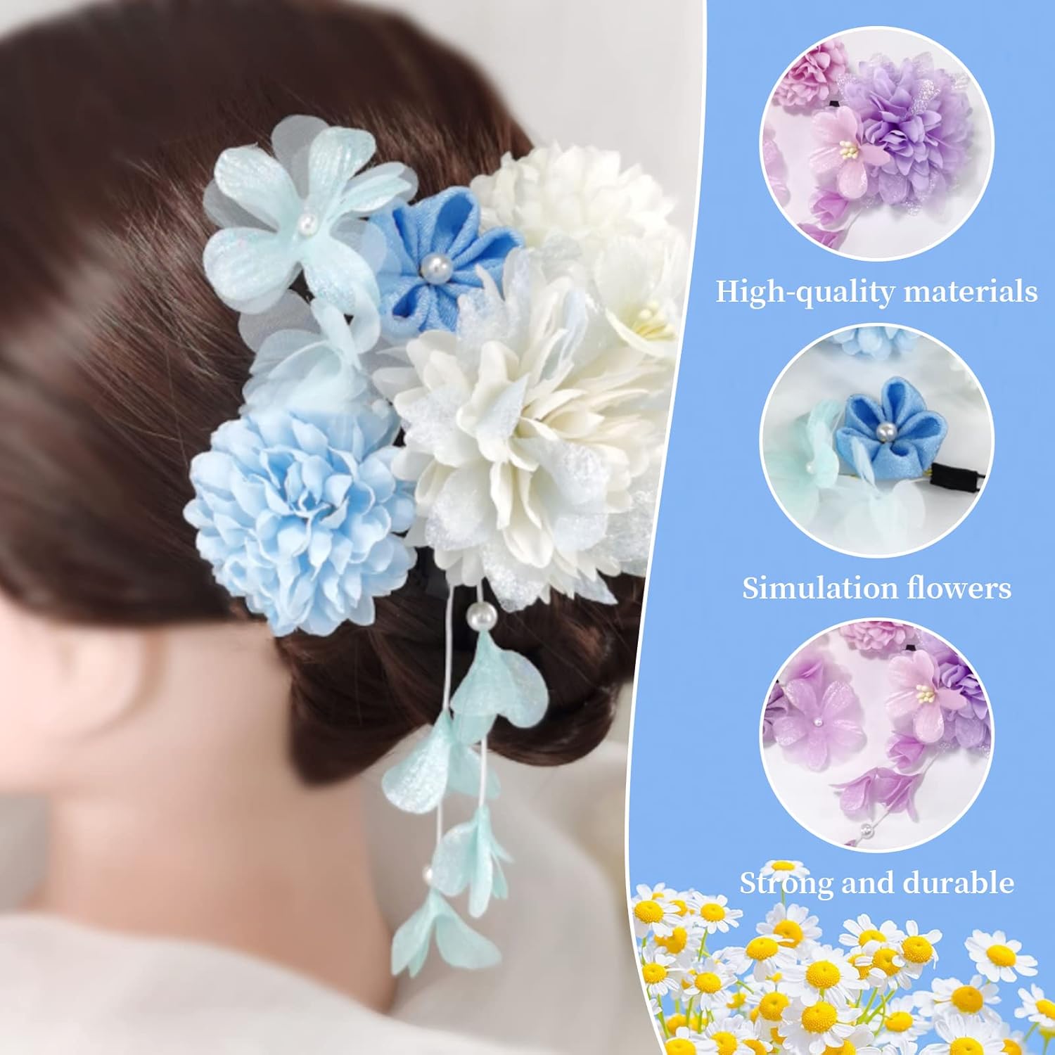 Japanese Style Kimono Hair Ornament, Women's, Yukata, Graduation Ceremony, Coming-of-Age Ceremony, Wedding, Shichi-Go-San Party, Thank You Party, New Year, Fireworks Display, Flowers, Dry Flowers,