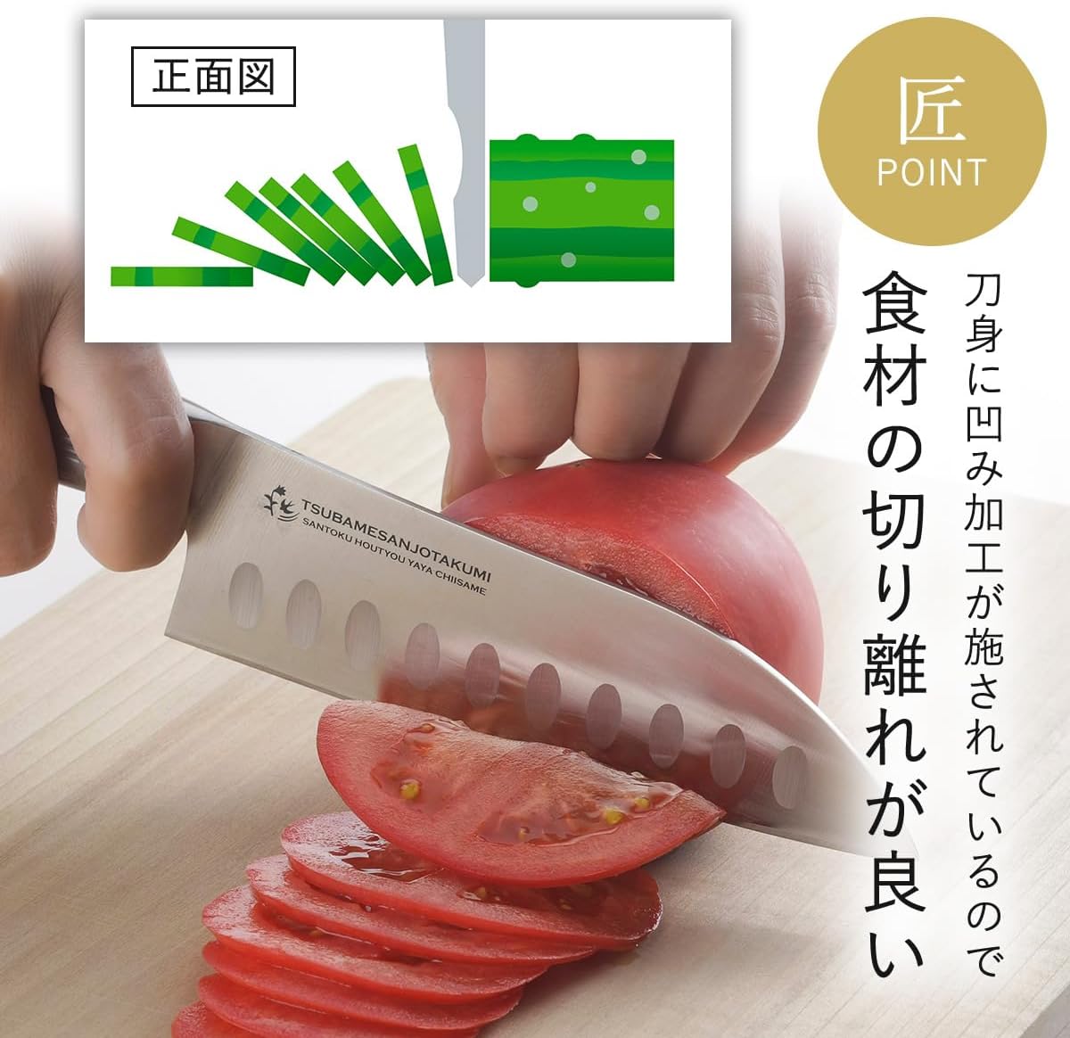 Shimomura Kikai Hanbai Santoku Knife, 5.9 Inches (150 mm), Made in Japan, Dishwasher Safe, Sharp Cutting Edge, Non-stick, Maneuverable, Easy to Clean, One-piece Molded, Lightweight, Molybdenum