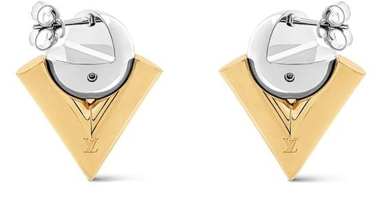 V For Vuitton Pearl And Metal Earrings - Image 3