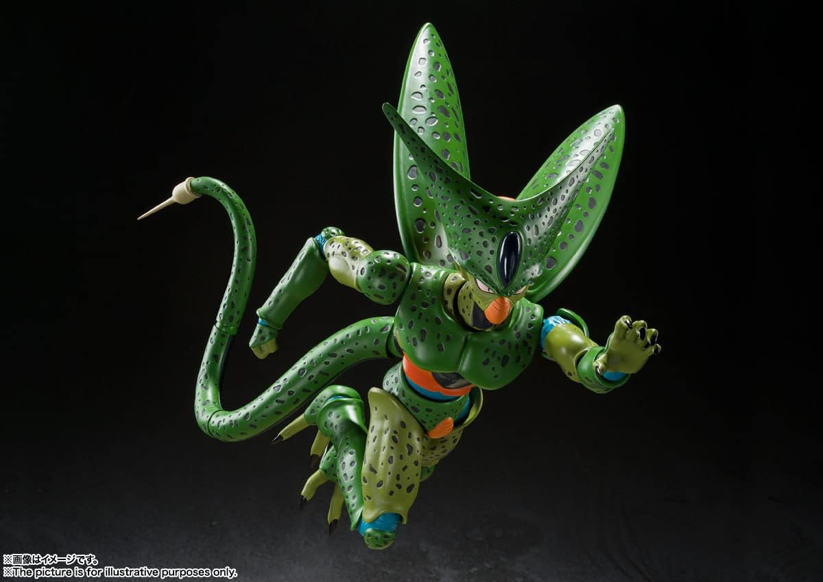 TAMASHII NATIONS S.H. Figuarts Dragon Ball Z Cell 1st Form (Resale Version), Approx. 6.7 inches (170 mm), PVC & ABS, Pre-painted Action Figure