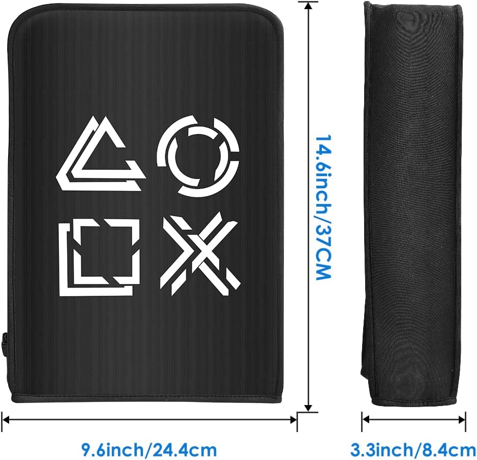 Wedorat PS5 Dust Cover Playstation 5 Game Console Case Skin Waterproof Washable Dust Cover Sleeve Accessories for PS5 Soft Clean Lining Dust Guard Black
