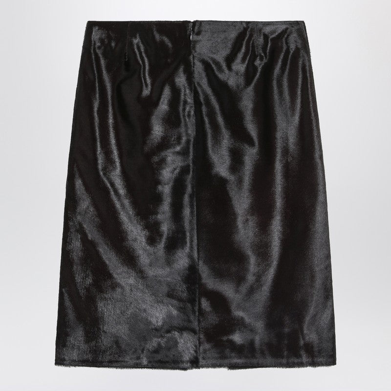 Loulou Loulou Studio Brown Myra Myra Skirt Pony Effect Leather - Image 3