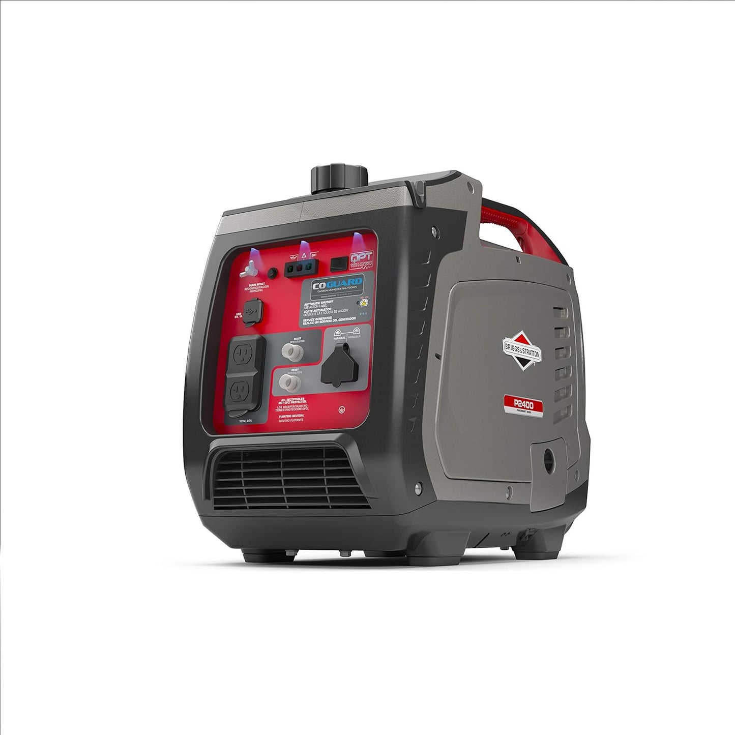 Briggs & Stratton P2400 PowerSmart Series Inverter Generator with Silent Power Technology and CO Guard 2400 Start Watts, 1800 Running Watts, Black (030758)