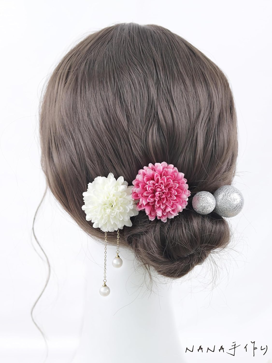 NANA Handmade Hair Ornament, Ping Pong Mu, Japanese Ball, Cute, Coming of Age Ceremony, Shichi-Go-San Fireworks Festival, Yukata, Graduation Ceremony, School Entrance Ceremony, Summer Festival