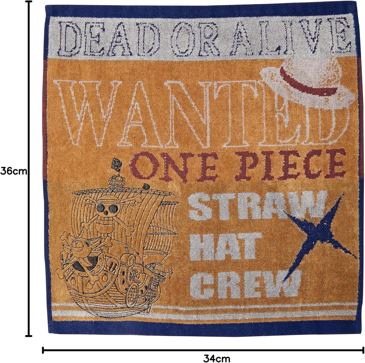 BANDAI 6765006400 Hand Towel, One Piece, The Most Free Guy In The Sea Anime Goods