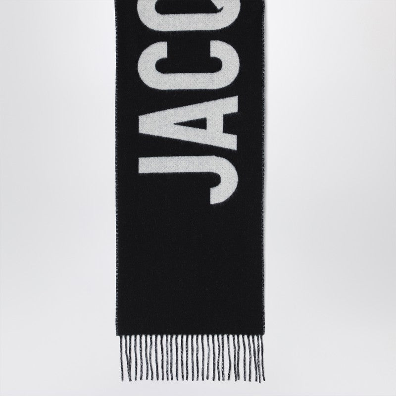 Jacquemus Jacquemus Black Wool Scarf With Logo - Image 3