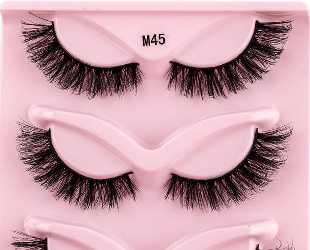 Long&Short 5ペア つけまつげ フェイクミンク まつげ 超濃密 舞台用 ロングまつげ (Long-M45)