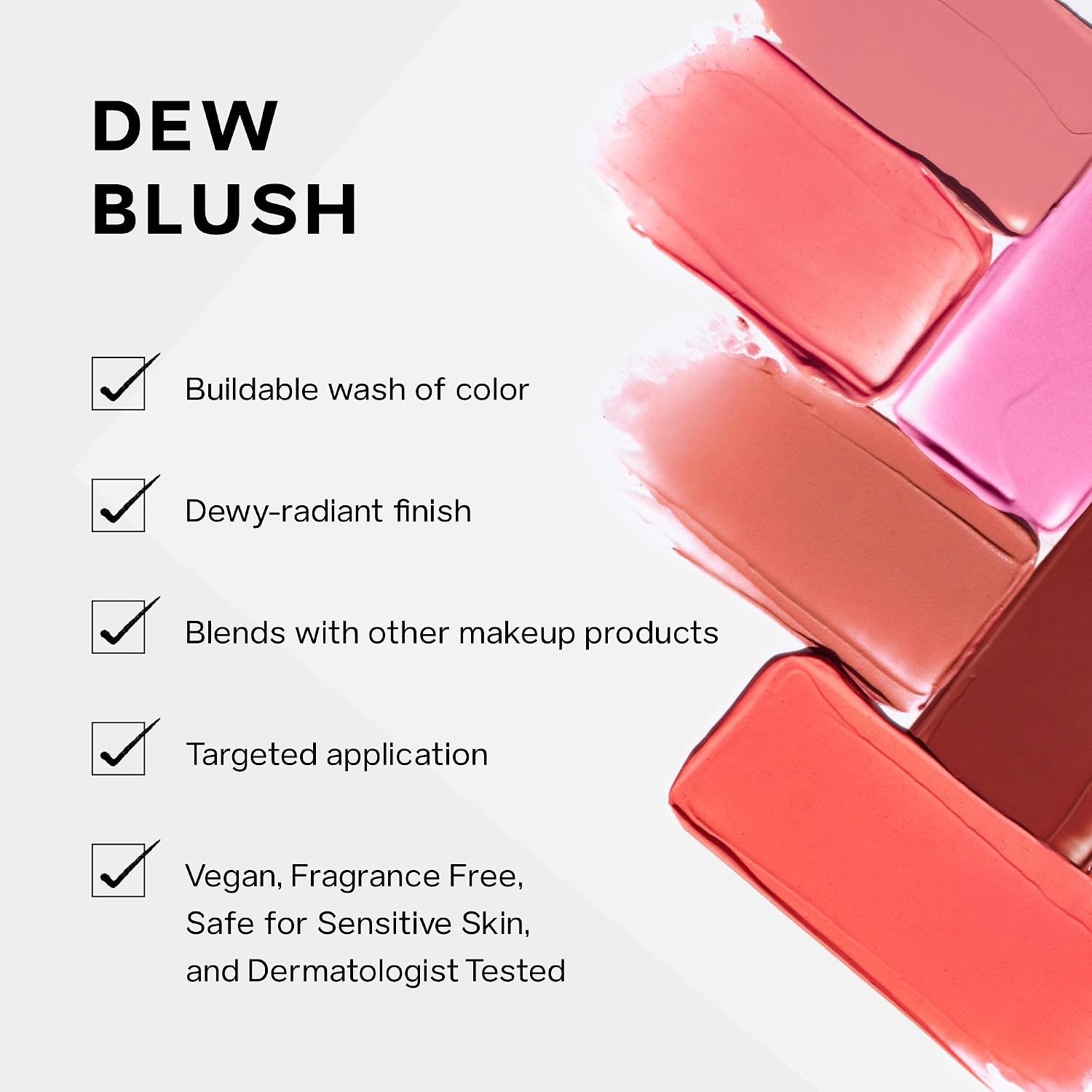 Saie Dew Liquid Blush for Cheeks - Hydrating Cream Blush Stick with a Blendable + Buildable Formula - Skincare Infused Dewy Cheek Tint for a Natural Flush - Glowy Makeup Essential - Sweetie (.40 oz)