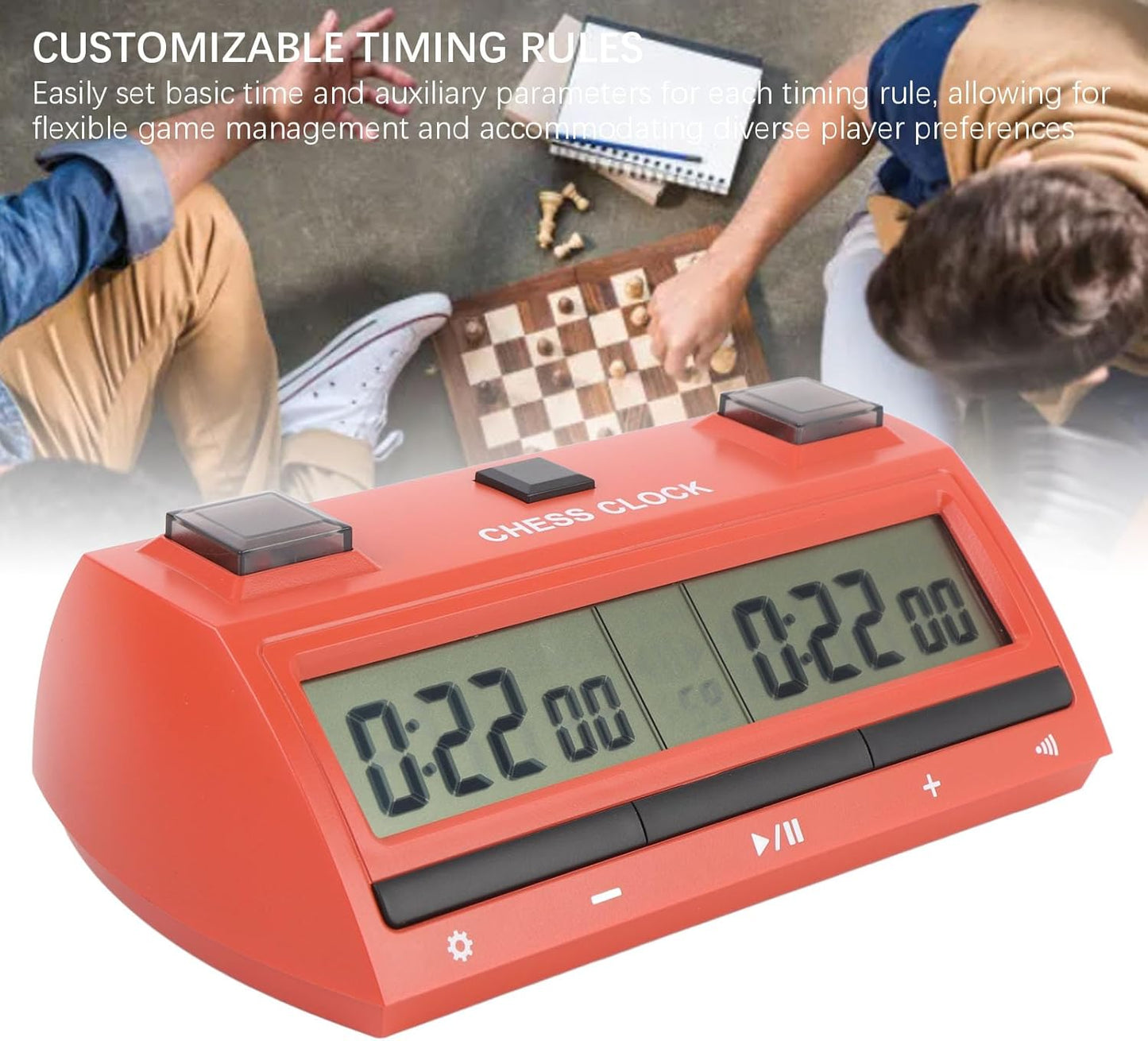 Professional Digital Chess Clock Timer Portable Tournament Large Screen Game Timer Board for Game