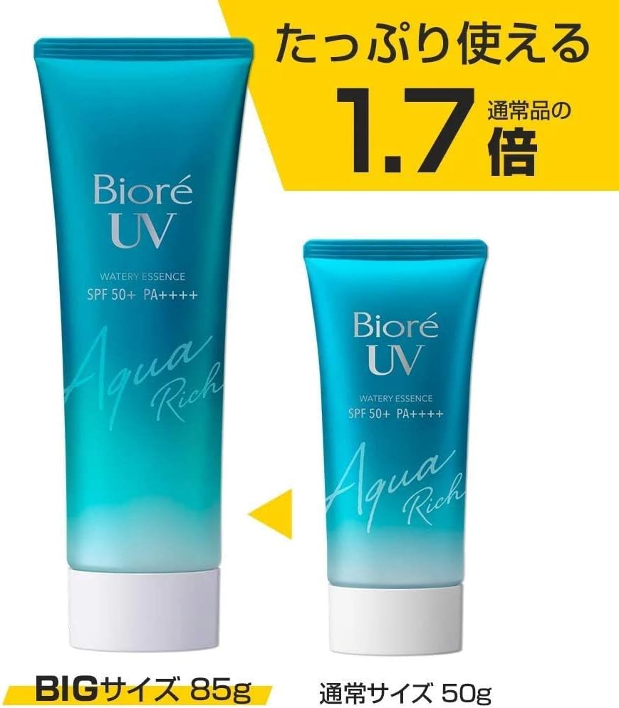 Bioré (Large Capacity) UV Aqua Rich Water Essence, 3.0 oz (85 g) (1.7 Times Regular Product) Sunscreen SPF50+/PA+++