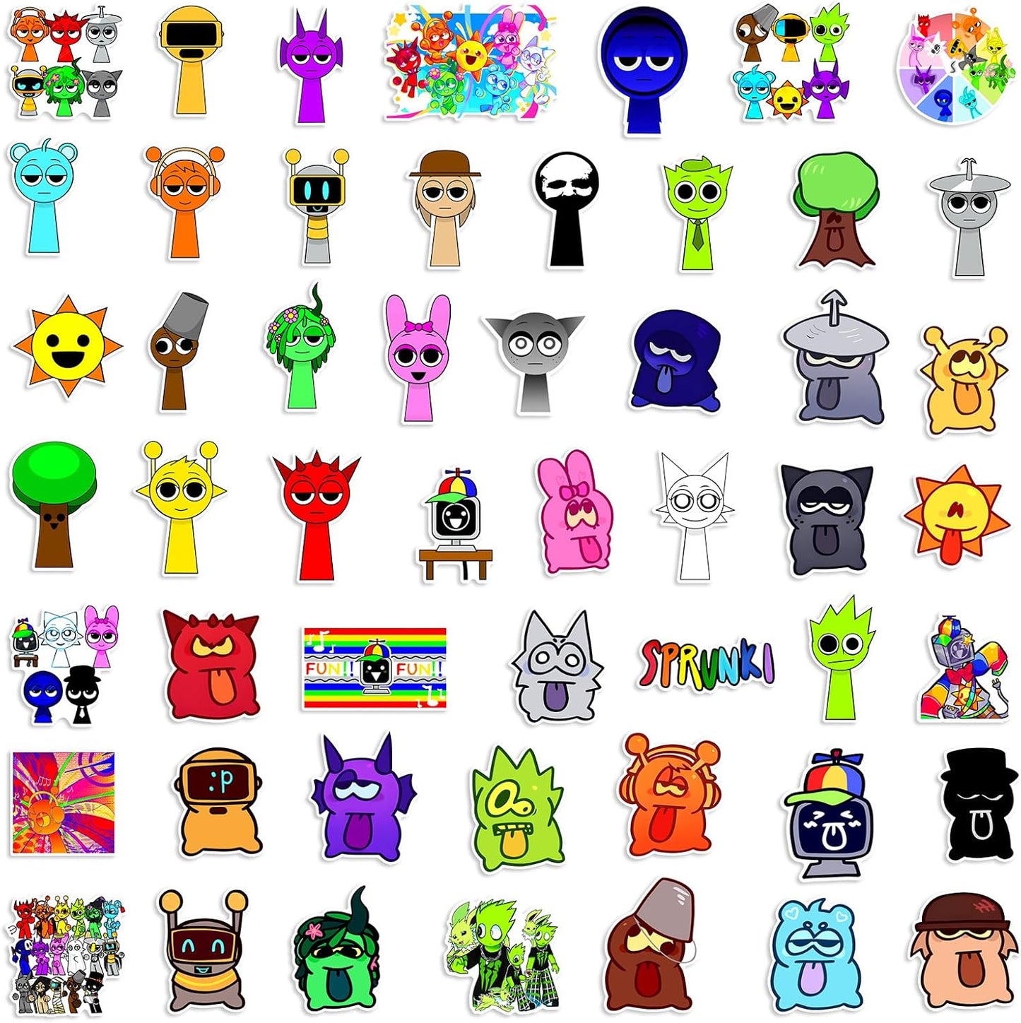 Splanky Stickers, Cute, Anime, Characters, Seals, Horror Games, Waterproof, Decal, Cute, Stylish, Cartoon, DIY Stickers, Popular, Anime, Moe Goods, Kids, Adults, Birthday, Christmas, Gift