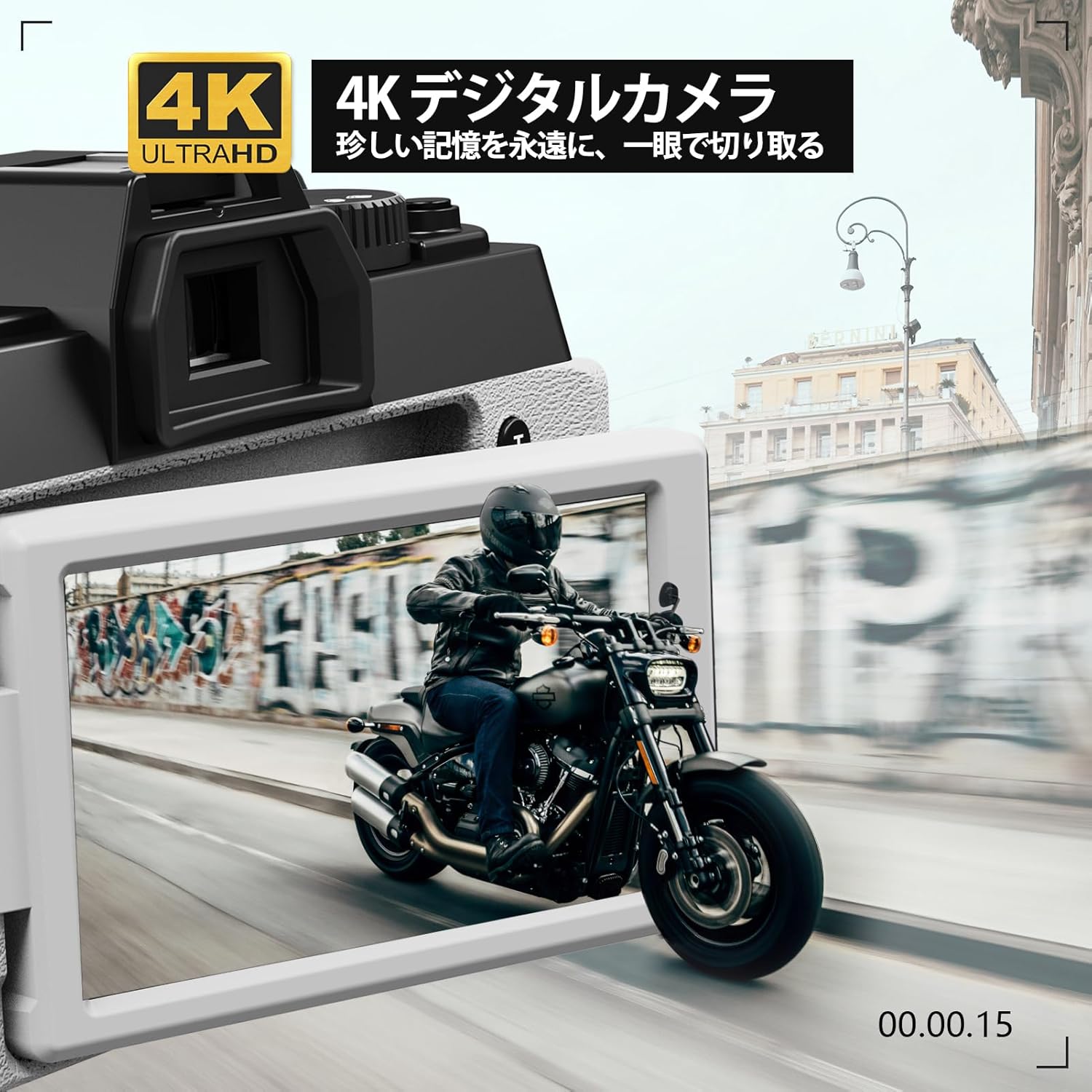 NBD 4K 48 Megapixel 60 FPS Digital Camera [Macro + Wide Angle Lens, WiFi App Control] with 16x Zoom AF Function SLR Camera | LED Flash & Webcam Function | 32GB TF Card & 2 Batteries Included (White)