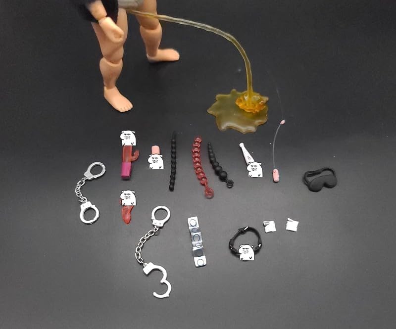 AIEK 1/12 Body Figure Doll Cosplay Tool, SM Wrist Cuffs + Ankle Cuffs, Confinement, Insult & Shame & Tool Applicable to JIAOUDOLL PHICENN