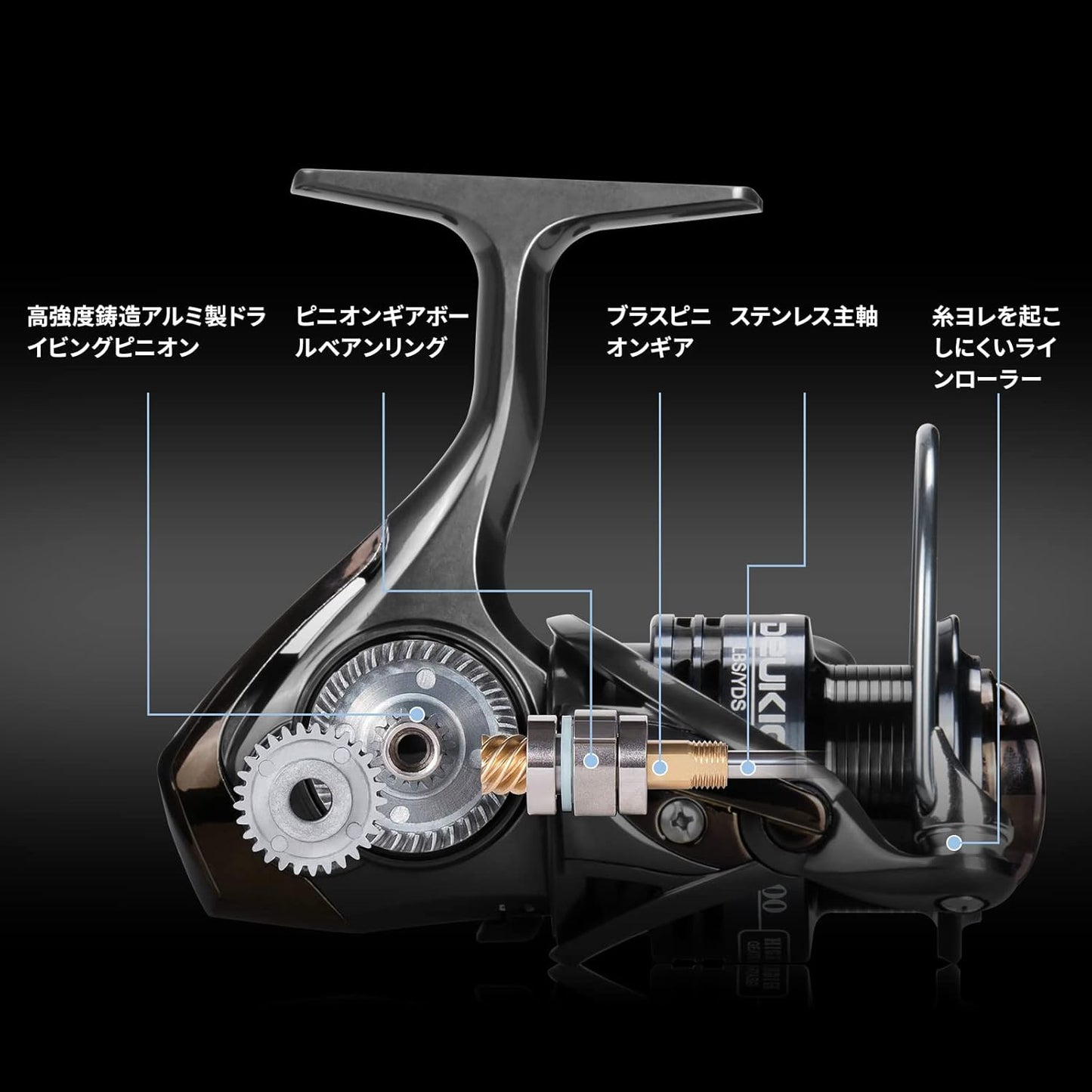 Spinning Reel, 5000/6000 #, 33.1 lbs (15 kg), Drag Force, Suitable for Sabiki, Horse Mackerel, Fisherfish, Large Blue Objects, Fishing Reel, 3+1BB, 5.2:1 Gear Ratio, Reel, Far-Throw Fishing Wheel,