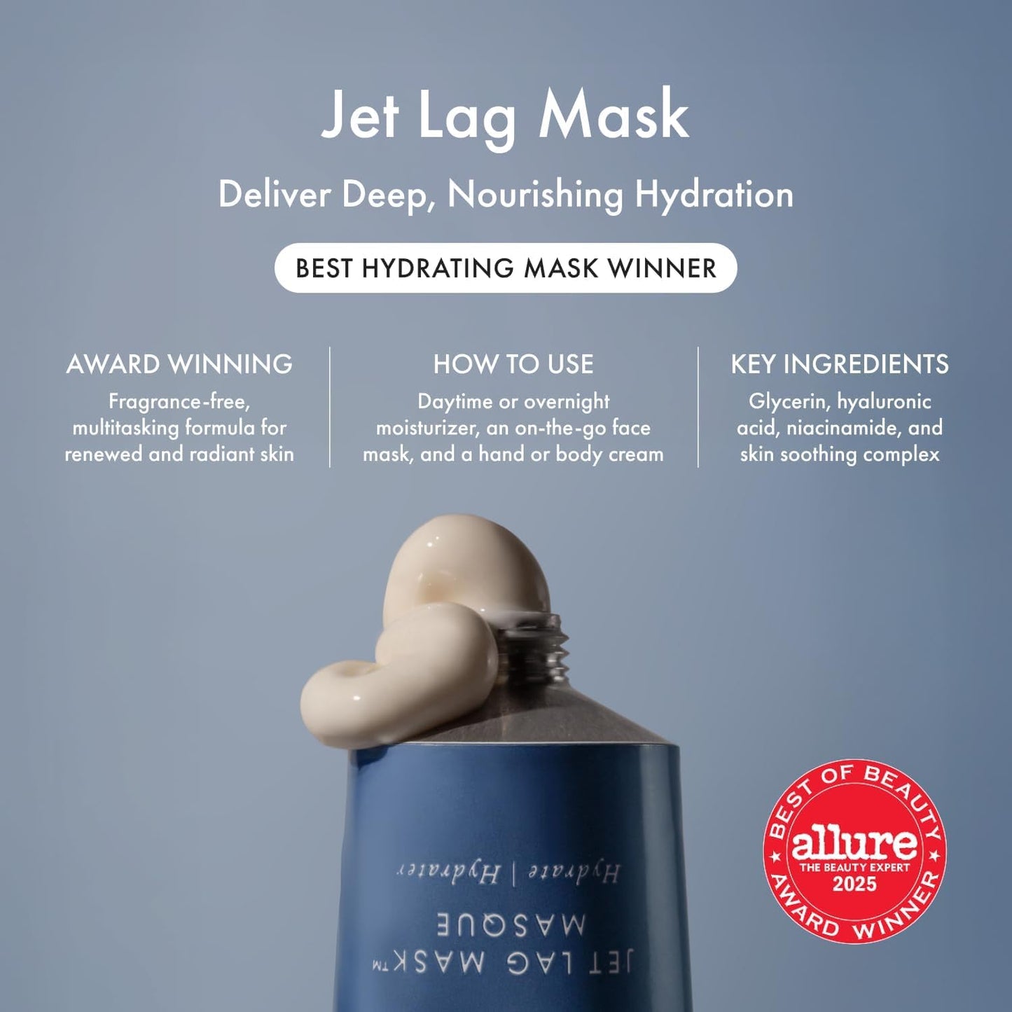 Summer Fridays Hydration Trio - Máscara de jet lag tamaño viaje + bálsamo labial de tamaño completo en chocolate caliente + malvavisco tostado, juego de cuidado de la piel para tez hidratada + labios