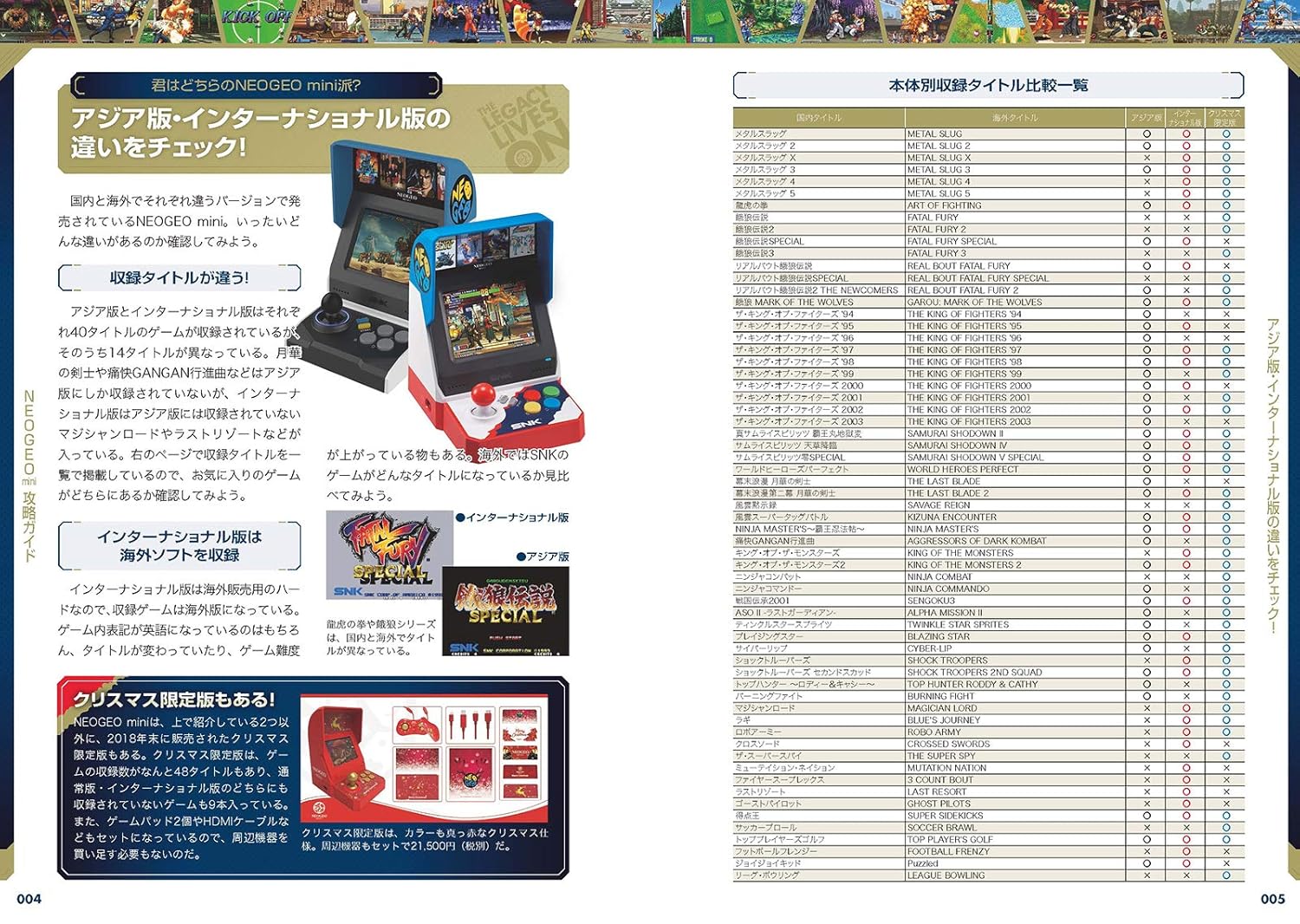 NEOGEO mini攻略ガイド 完全版 ~国内版全タイトル/インターナショナル版のみ収録の14タイトルを含む54作品を一挙攻略!(格ゲー登場全キャラの必殺技&超必殺技コマンドすべて掲載!)